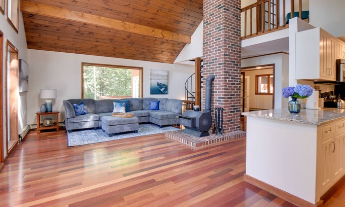 New Durham House | Waterfront New Durham Retreat: Swim Dock, Fire Pit