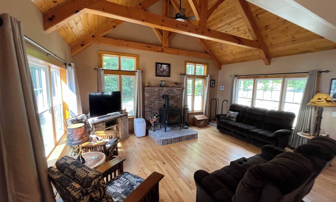New Durham House | Waterfront private quiet family home, 15 min from Lake Winnipesaukee