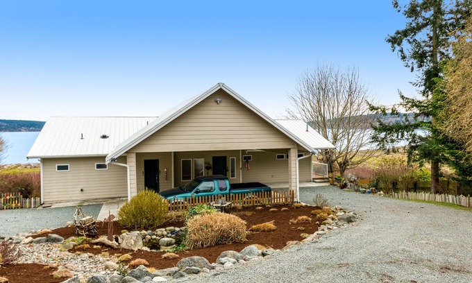 Greenbank House | Waterfront Upper-Level Getaway with Views, Firepit & Pool Table