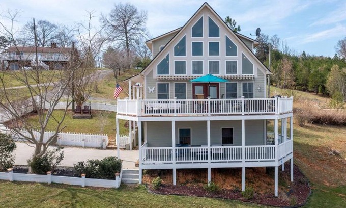 Dandridge Ski Chalet | Waterfront Vista at White Oak Cove: Majestic Water Views of Douglas Lake & the Smoky Mountains