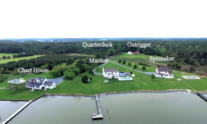 Cambridge House | Weddings/Reunions/Corp & Private Retreats 22 Acre Chesapeake Waterfront Estate