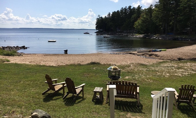 Sebago House | Well Appointed House on a Secluded Sandy Beach Cove - West Shore - Sebago Lake