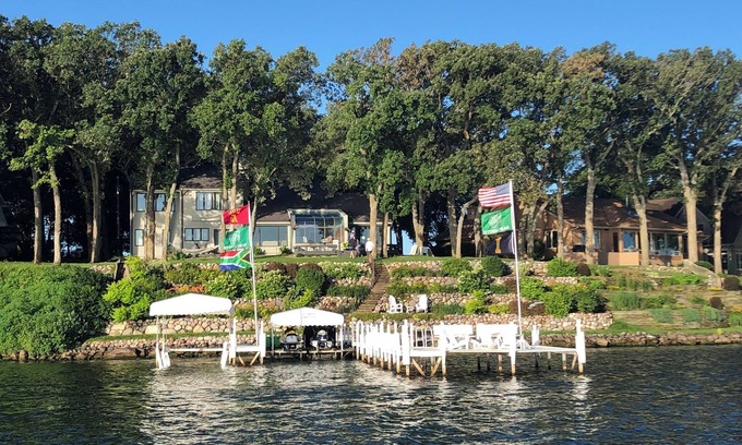 Spirit Lake House | West Lake - 118 ft lakefront on Egralharve Point with boat hoist