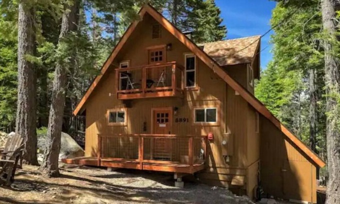 Tahoma Cabin | West Shore Tahoe 3-bedroom cabin with hot tub, private beach, fenced, pets ok!