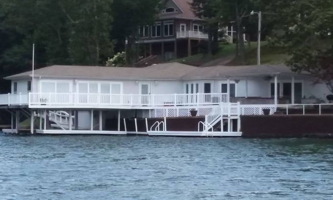 Florence House | Wilson Lake House. Boatlift underneath living room.