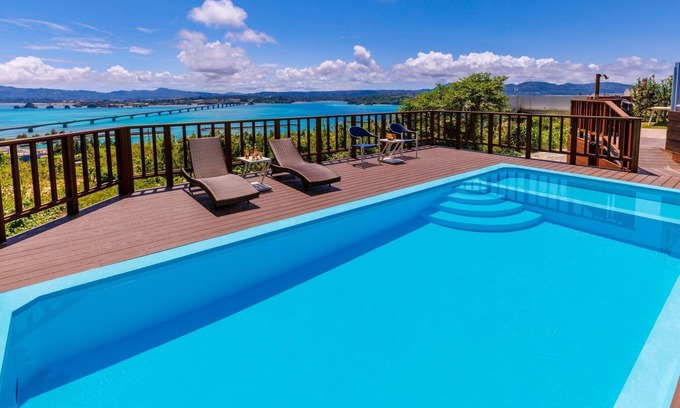 Nakijin House | With private pool Fully equipped with BBQ equipment A villa with a panoramic view of Kouri Ohashi /Kunigami-gun Okinawa