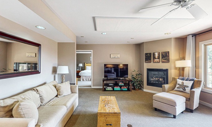 Rosario Condo | Wonderful escape with water access, three balconies, W/D, & gas fireplace