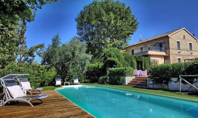 Ostra Villa | Wonderful private villa with private pool, A/C, WIFI, TV, patio, panoramic view and parking