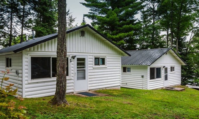 Gwinn Cottage | Wooded Lakeside Cottage ,Fishing, Snowmobiling, Hunting, Boats, Hot Tub