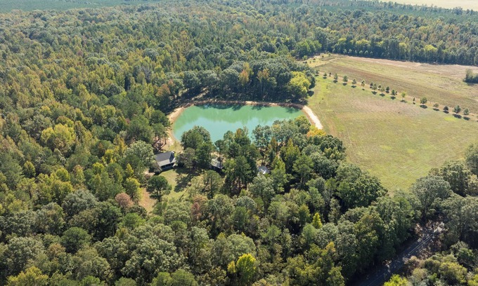 Clinton Cabin | Woodland Gameday Getaway Near Tuscaloosa – Pond Views, Pavilion, Firepits & More