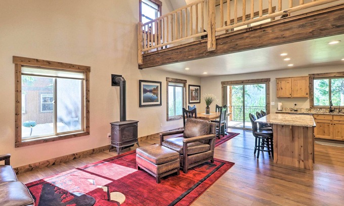 Bigfork Cabin | Woodsy 'Lakeview' Cabin w/ Fire Pit & Balcony