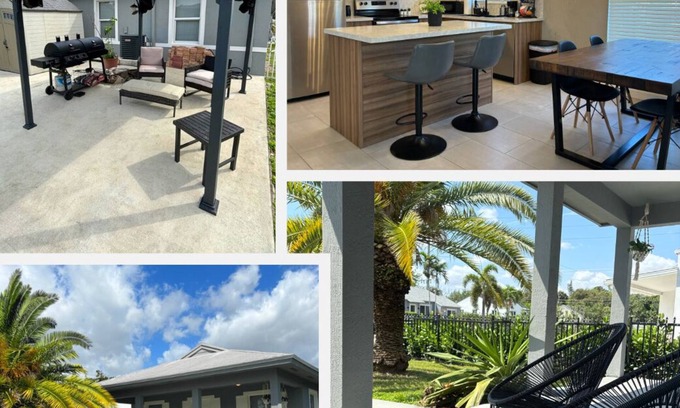 Gladeview House | Wynwood Miami House - Sleeps 8 - Gazebo - Luxe Bathrooms - All White Bedding