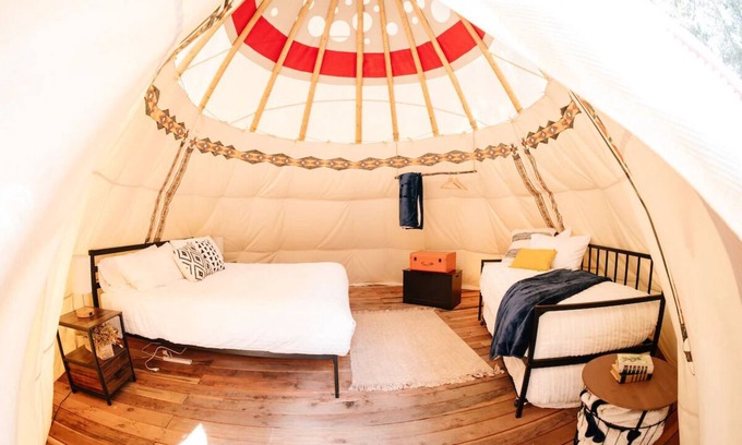Island Park House | Yellowstone Luxury Tipi sleeps 4, 1 king + 2 twins