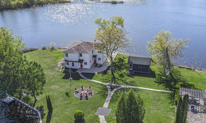 Benton Harbor House | Your own private island, Foot Bridge to island. 360 views see sunrise & sunset