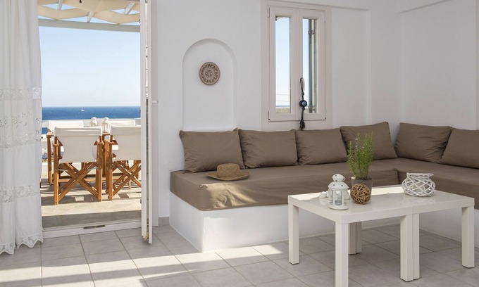 Piso Livadi House | Zeus | 3 Bedroom Family Apartment with Sea View and Patio, Cleopatra Homes Paros