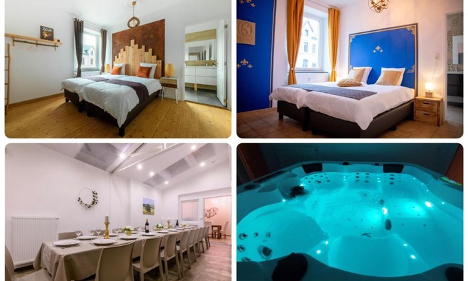 Tintigny House | Zythogite, 23 personnes, 9 chambres, 6 salles de bain, bbq, jacuzzi, jardin, billard
