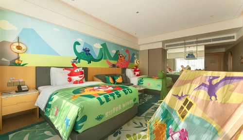 Room, 2 Double Beds, Garden View (Dinosaur Themed)