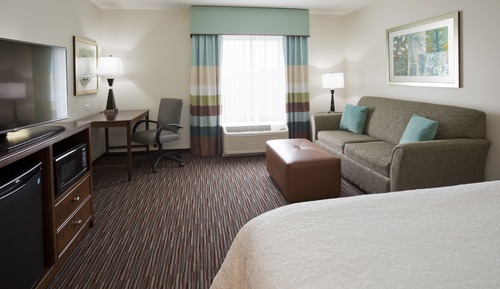 Room, 1 King Bed with Sofa bed, Refrigerator & Microwave