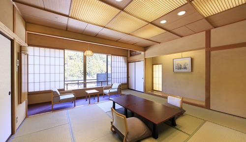 [Mountain view]Japanese-style room 12 tatami with bath, Non Smoking