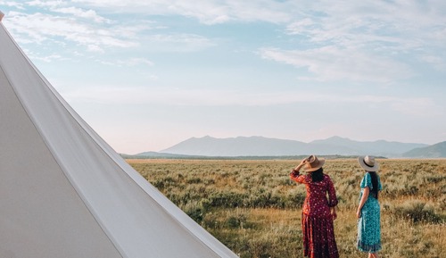 Triple Tent with Shared Bathroom