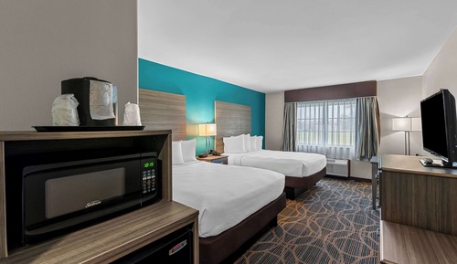Standard Room, 2 Queen Beds, Non Smoking, Refrigerator & Microwave