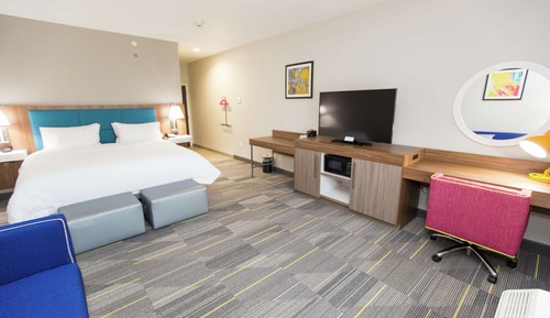 Room, 1 King Bed with Sofa bed, Refrigerator & Microwave