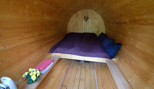 Basic Cabin, 1 King Bed, Shared Bathroom