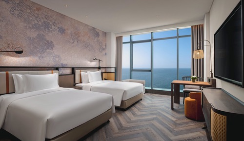 Standard Room, 2 Double Beds, Sea View