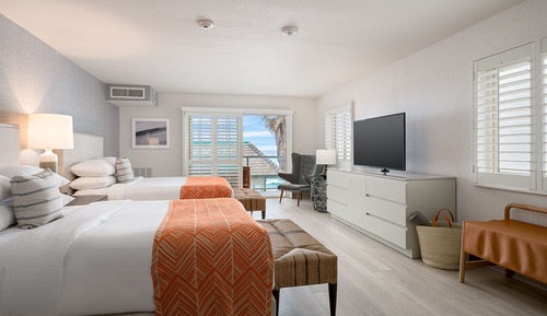 Standard Room, 2 Queen Beds, Partial Ocean View