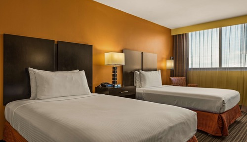 Standard Room, 2 Double Beds, Refrigerator & Microwave, City View