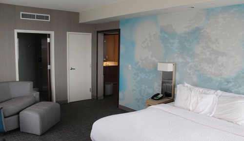 Suite, 1 King Bed with Sofa bed (Hearing Accessible)