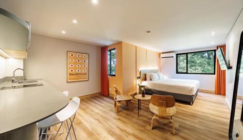 Double studio apartment with kitchen