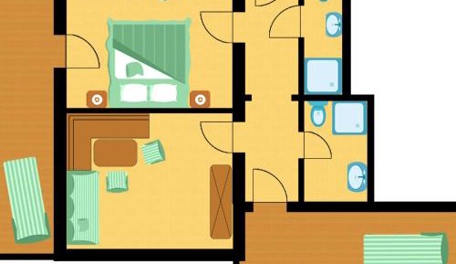 Comfort Family Room with 2 Bedrooms and Balcony