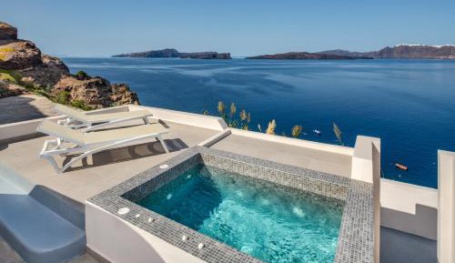 Superior Double Room with Outdoor Hot Tub and Sea Caldera Volcano View