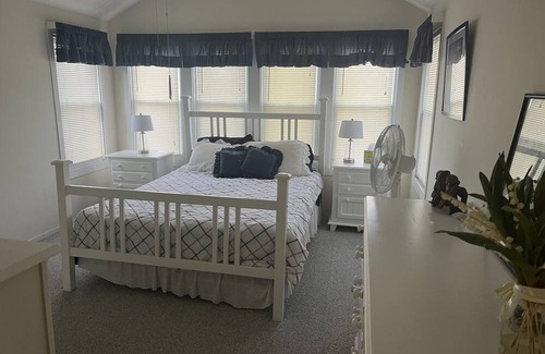 Williams Bay House | Steps to the lake with a beautiful view from the deck, 4 bedrooms.