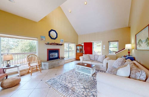 Shelter Cove House | Dog-friendly wave-view home with beach access, firepit, grill, & enclosed yard