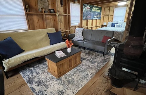 Olamon Cabin | Rustic cabin overlooking beautiful Penobscot River. Great smallmouth fishing!