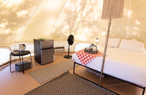 Irene RV Rental | Farmstay and Magical Bell Tent near Corsicana, TX