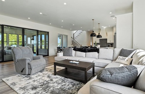 Baileys Harbor House | New Build Baileys Harbor-sunset view and pool table