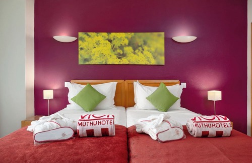 Oura Hotel | Spacious Family Apt w/Balcony, Kitchenette & Pool – 5-min Walk to Beach