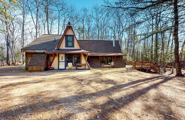 Lakefront dog-friendly home with kayaks, rowboat, dock, private lake, & firepit