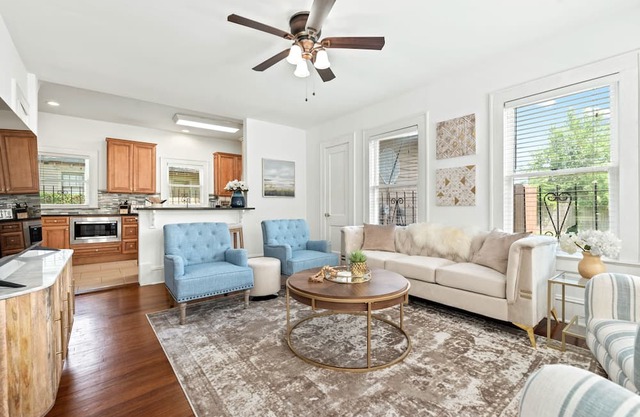 Remodeled charmer with work desk, enclosed yard, front porch, & chef's kitchen