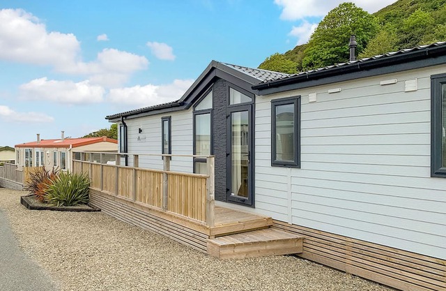 Luxury lodge with a modern open-plan living space.