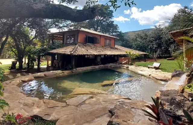 Vacation home with natural water pool