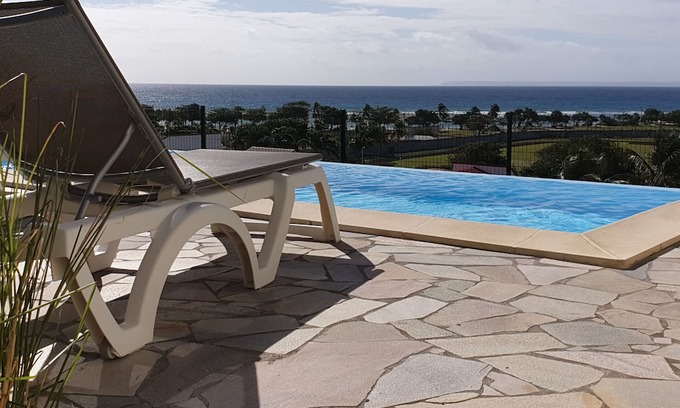 Saint-Francois Villa | SUPERB VILLA TOPAZE FACING SEA AND BEACH WITH SWIMMING POOL