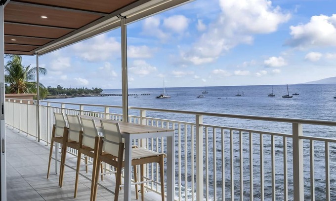 Historic Lahaina Front Street Condo | BRAND NEW REMODEL Lahaina Oceanfront Penthouse with 360 degree views!