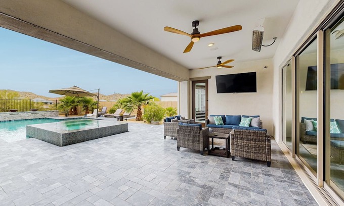 Montecito in Estrella House | Luxury oasis home with private pool, pool spa, putting green, & amazing views