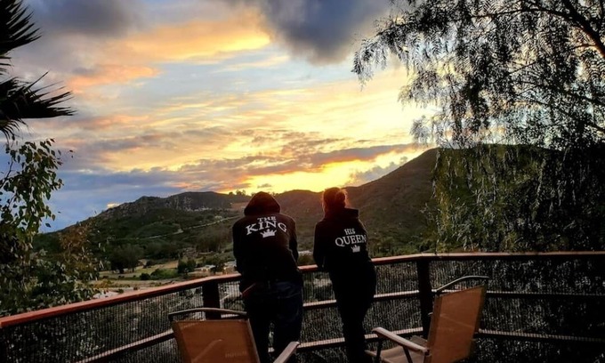 Lake Wohlford House | Beautiful luxurious house looking at canyon and mountains, gorgeous sunset.