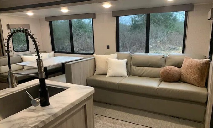 Calhoun House | Modern RV on a Regenerative Homestead with access to large creek. Pet-Friendly!