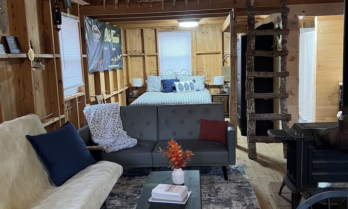 Olamon Cabin | Rustic cabin overlooking beautiful Penobscot River. Great smallmouth fishing!